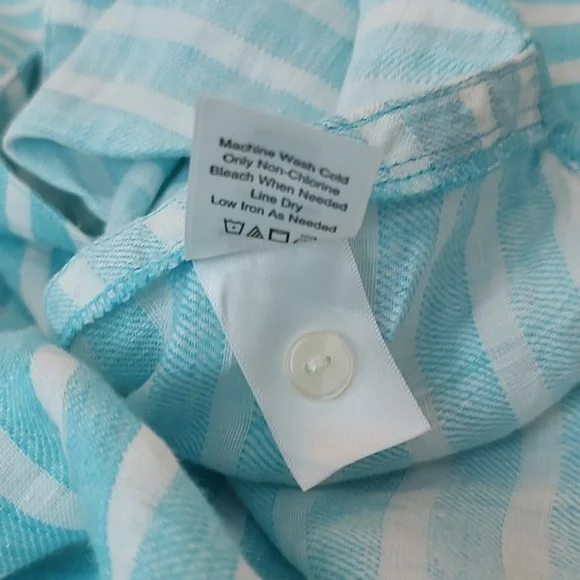 Coldwater Creek Aqua Striped Blouse - Picture 5 of 5